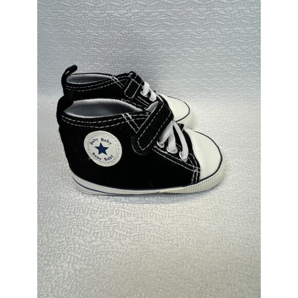 Baby Baby Black High-top hook and loop Sneakers Boys sz 2 - Picture 1 of 6